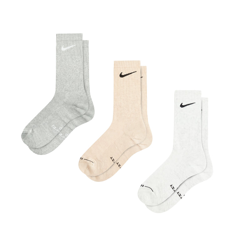 Nike	Everyday Elevated Crew Socks 3-Pack - L / White / Nude / Grey
