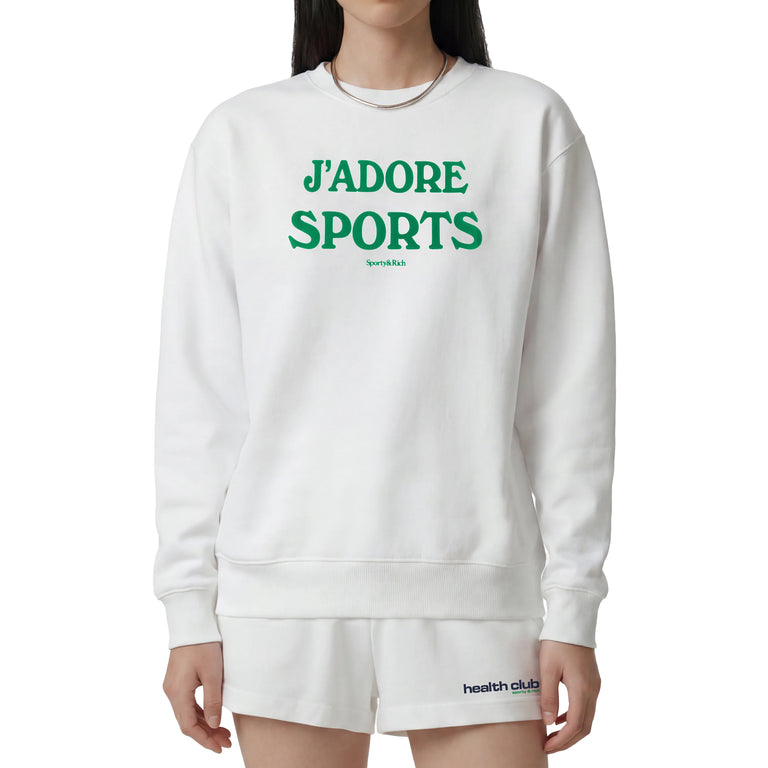 Sporty & Rich Jadore Flocked Crewneck - S / White - 2