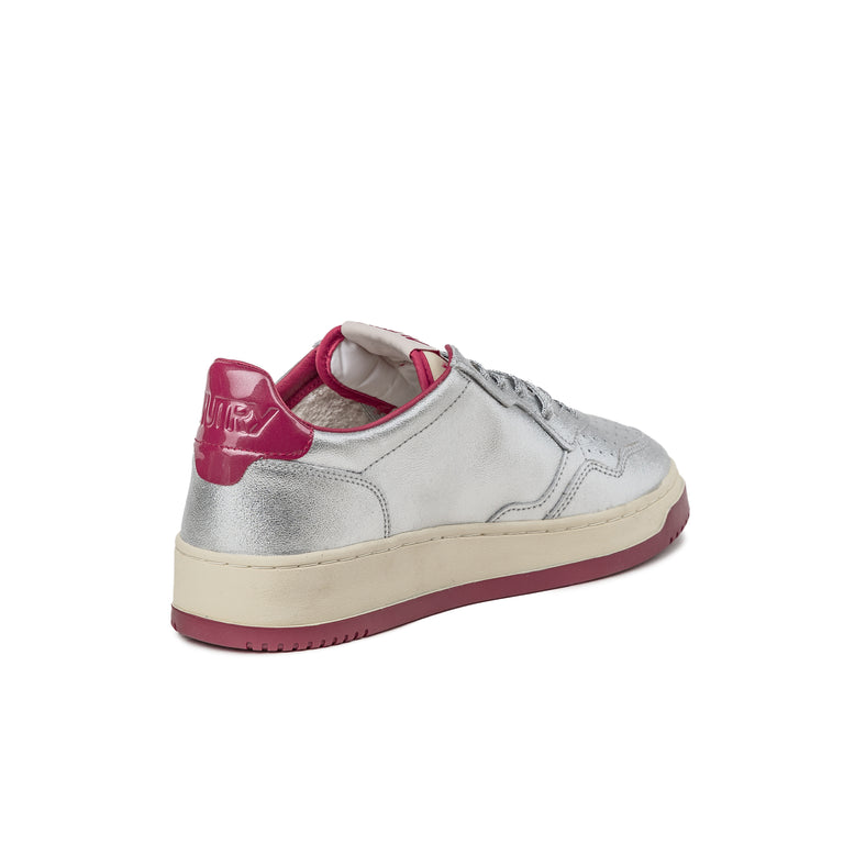 Autry Medalist *Lamb Leather / Pat* - 47 / Silver / Red - 3
