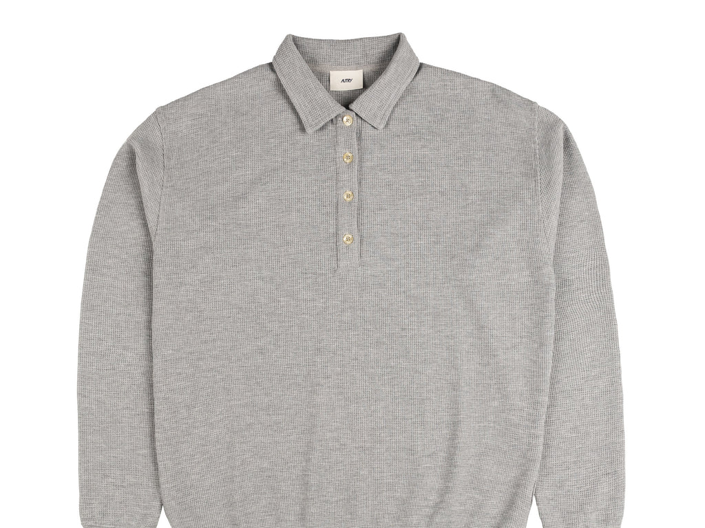 Tシャツ・カットソー AUTRY long polo T-shirt Autry Tonal Logo Waffle Long-Sleeve Polo | Apparel » Buy