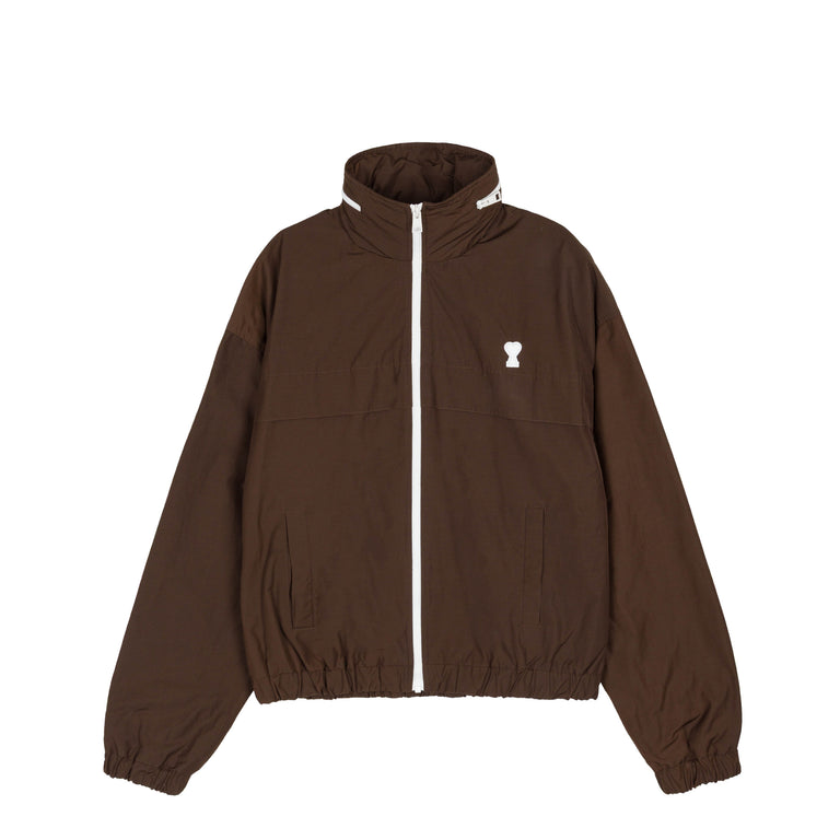 AMI Paris Ami de Coeur Windbreaker - S / Chocolate Brown
