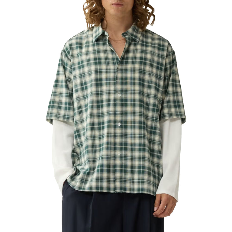 New Amsterdam Surf Association Double Layer Shirt - L / Green / White Check - 3