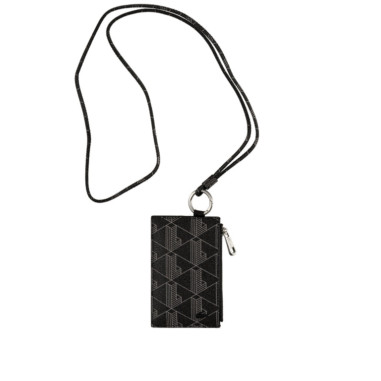 Lacoste The Blend Grained Monogram Print Card Holder
