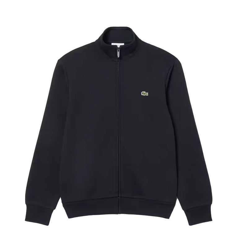 Lacoste Zipped Cotton Fleece Sweatshirt - S / Black - 1