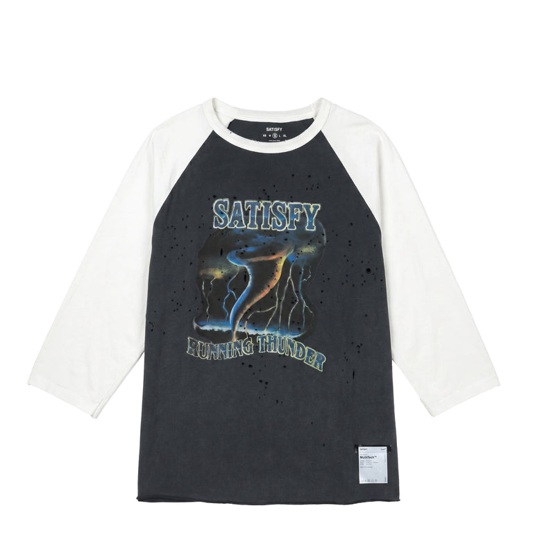 Satisfy MothTech Baseball Tee - M / Off White / Aged Black
