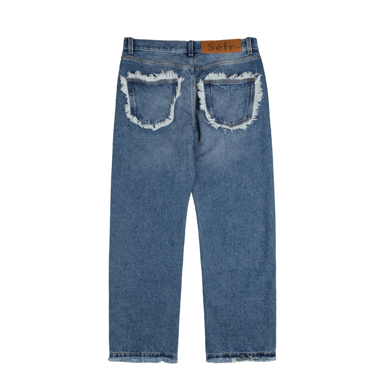 Sefr Frayed Cut Jeans