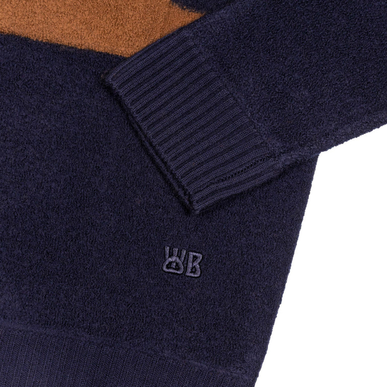 Wales Bonner Calm Polo - S / Brown / Navy - 4
