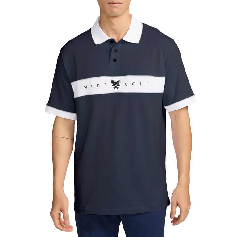 Nike	Fairway Fresh Dri-Fit Panel Loose Golf Polo - XXL / College Navy / White / Limestone / Black - 2