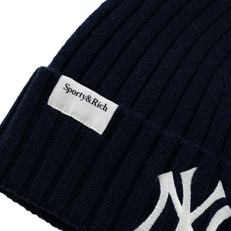Sporty & Rich Heritage Yankees Serif Cashmere Beanie - 2