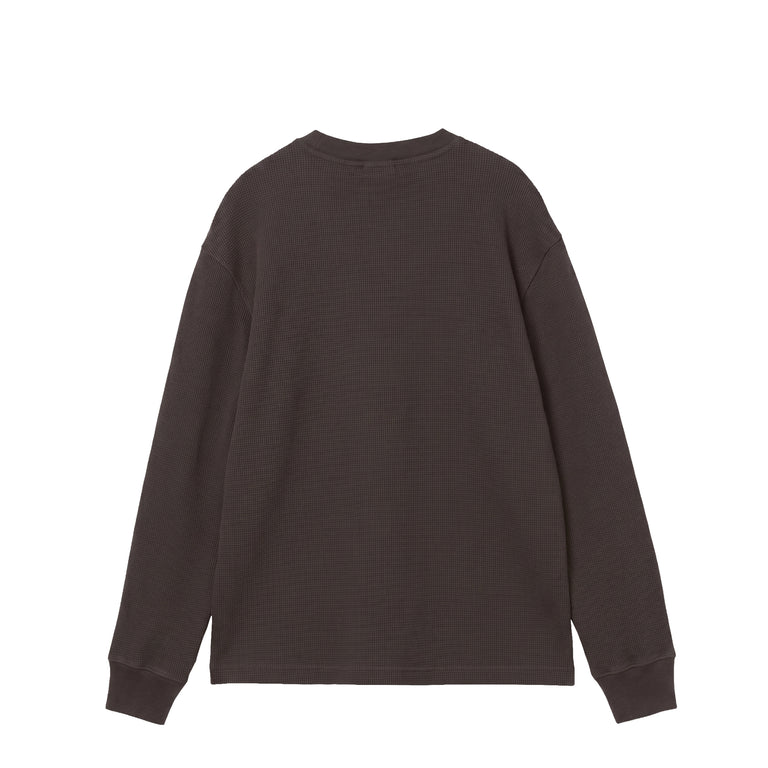 Carhartt WIP L/S Vista Waffle T-Shirt - M / Tobacco Garment Dyed - 2