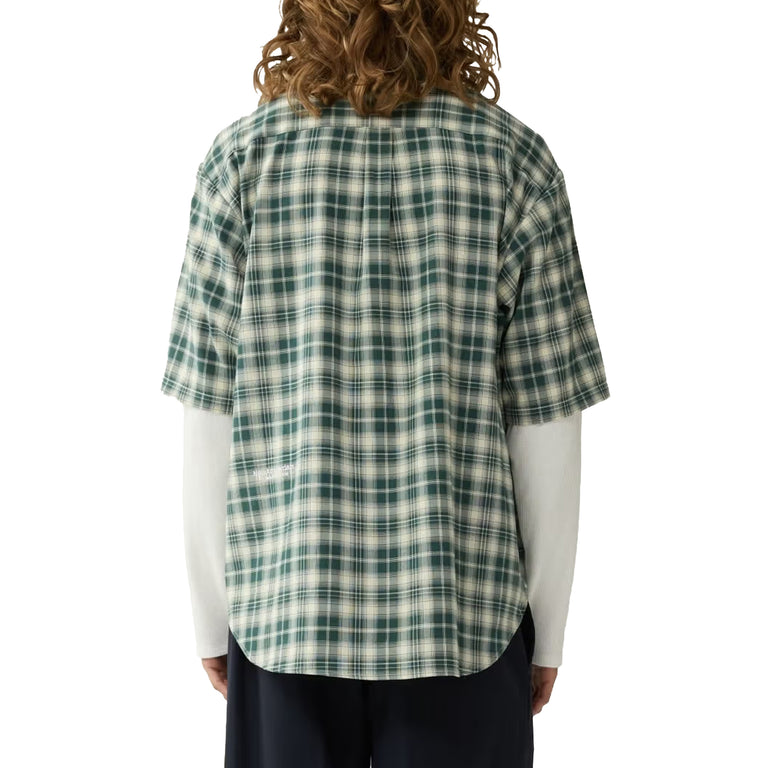 New Amsterdam Surf Association Double Layer Shirt - L / Green / White Check - 4