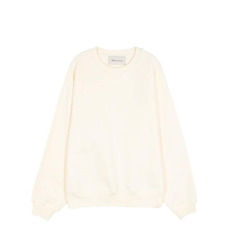 AMI Paris	Embossed Ami De  Coeur Sweatshirt - XXL / Blanc Creme
