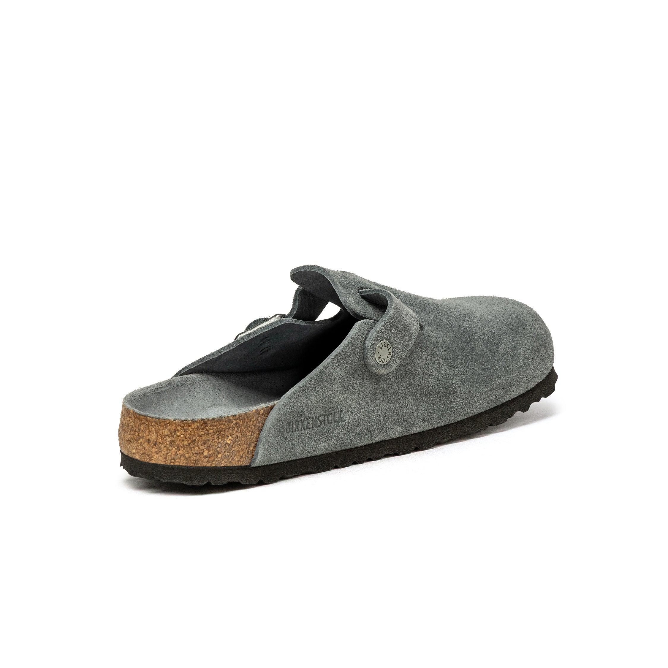 Boston Soft Footbed Suede Leather Basalt Gray | BIRKENSTOCK