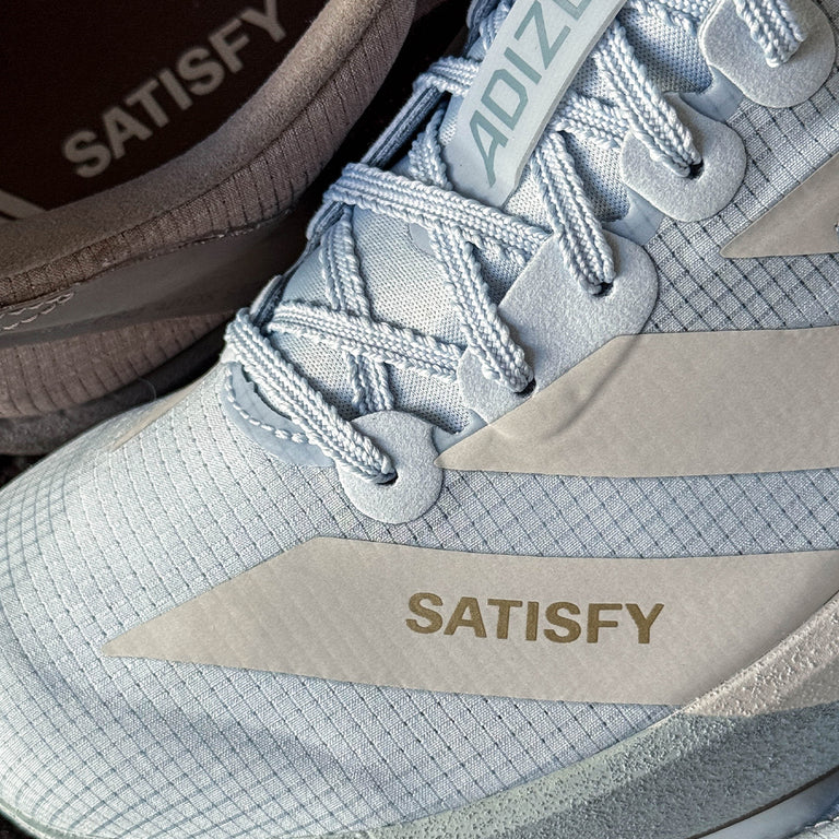 Adidas x Satisfy Adizero Adios W onfeet