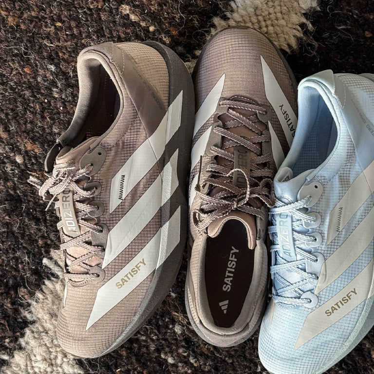 Adidas x Satisfy Adizero Adios W onfeet