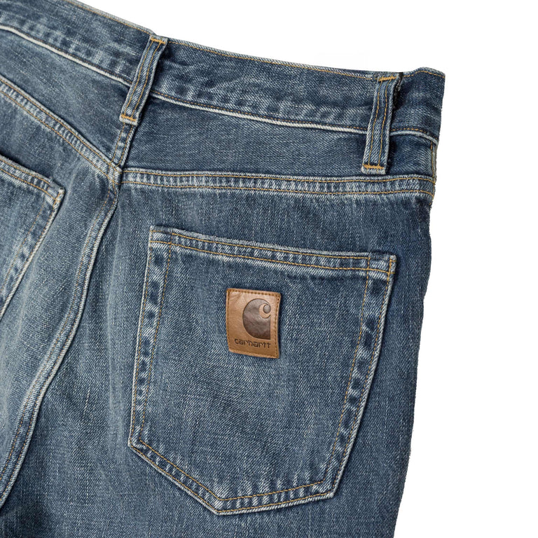 Carhartt WIP Aaron Pant - 36 / Blue / Dark Used Wash - 4
