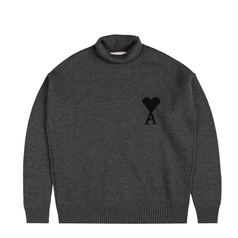 AMI Paris	Ami De Coeur Funnel Neck Wool Sweater