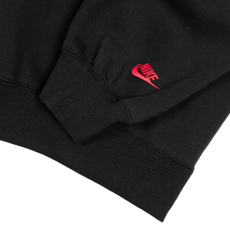 Nike	Jordan Brooklyn Fleece Crewneck Sweatshirt - XXL / Black / Infrared 23 - 3