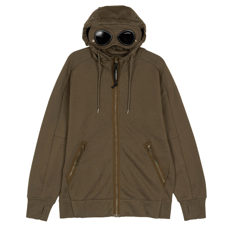 C.P. Company Diagonal Raised Fleece Google Zip Sweatshirt - S / Ivy Green - 1
