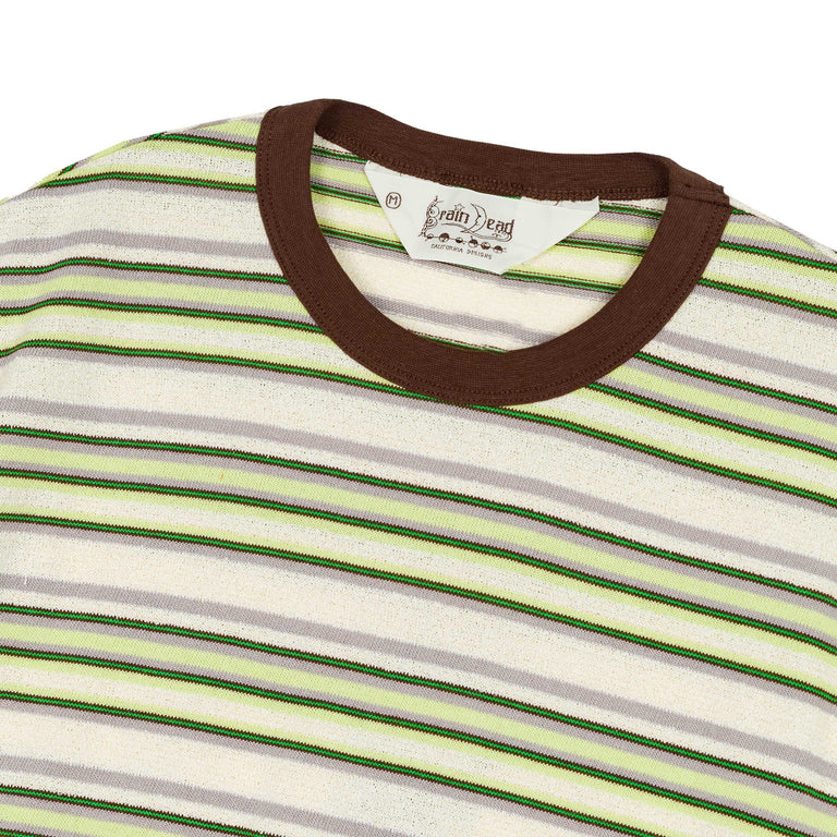 Brain Dead Looped Stripe T-Shirt - M / Green Multi - 2