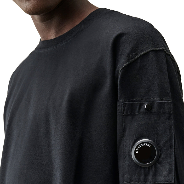 C.P. Company 30/2 Mercerized Jersey Lens Longsleeve T-Shirt - S / Black - 4