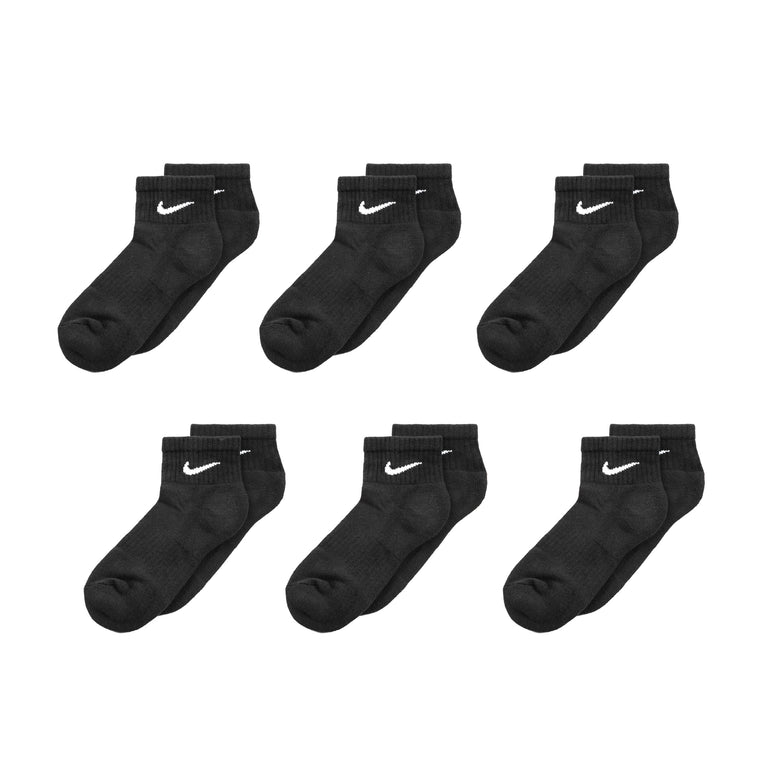 Nike Everyday Cushioned Ankle Socks 6 Pack - L / Black / White
