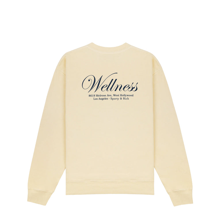 Sporty & Rich Avenue Crewneck - XL / Almond / Navy
