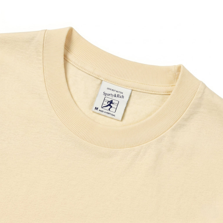 Sporty & Rich	Avenue T-Shirt - L / Almond / Navy - 3