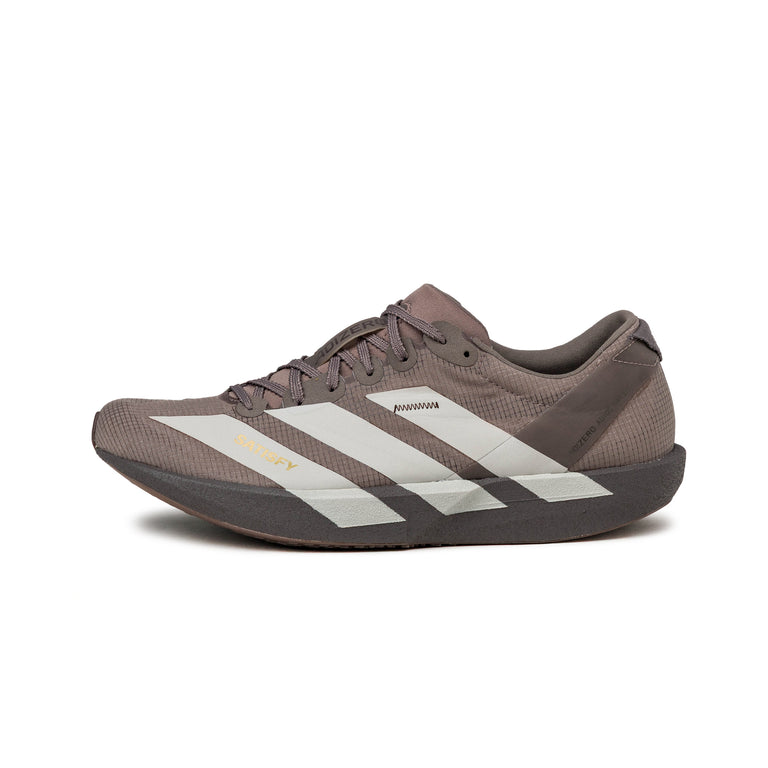 Adidas x Satisfy Adizero Adios W - 37 1/3 / Tech Earth / Pearl Metallic / Charcoal - 1
