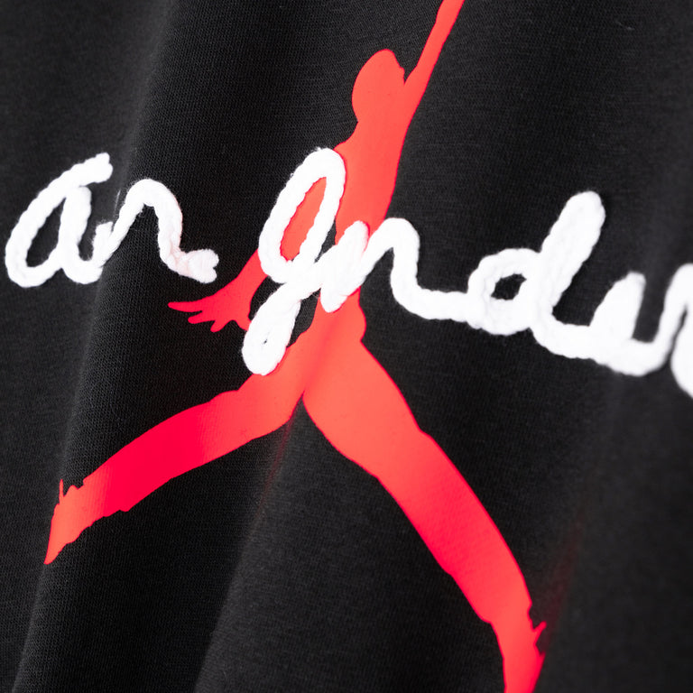 Nike	Jordan Brooklyn Fleece Crewneck Sweatshirt - XXL / Black / Infrared 23 - 4