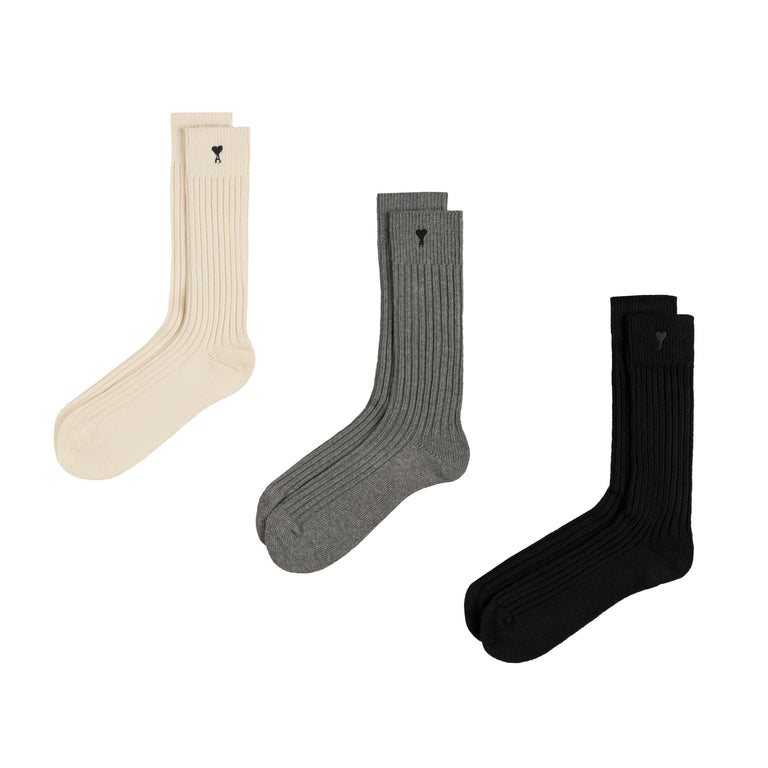 AMI Paris	Ami De Coeur Socks Three Pack