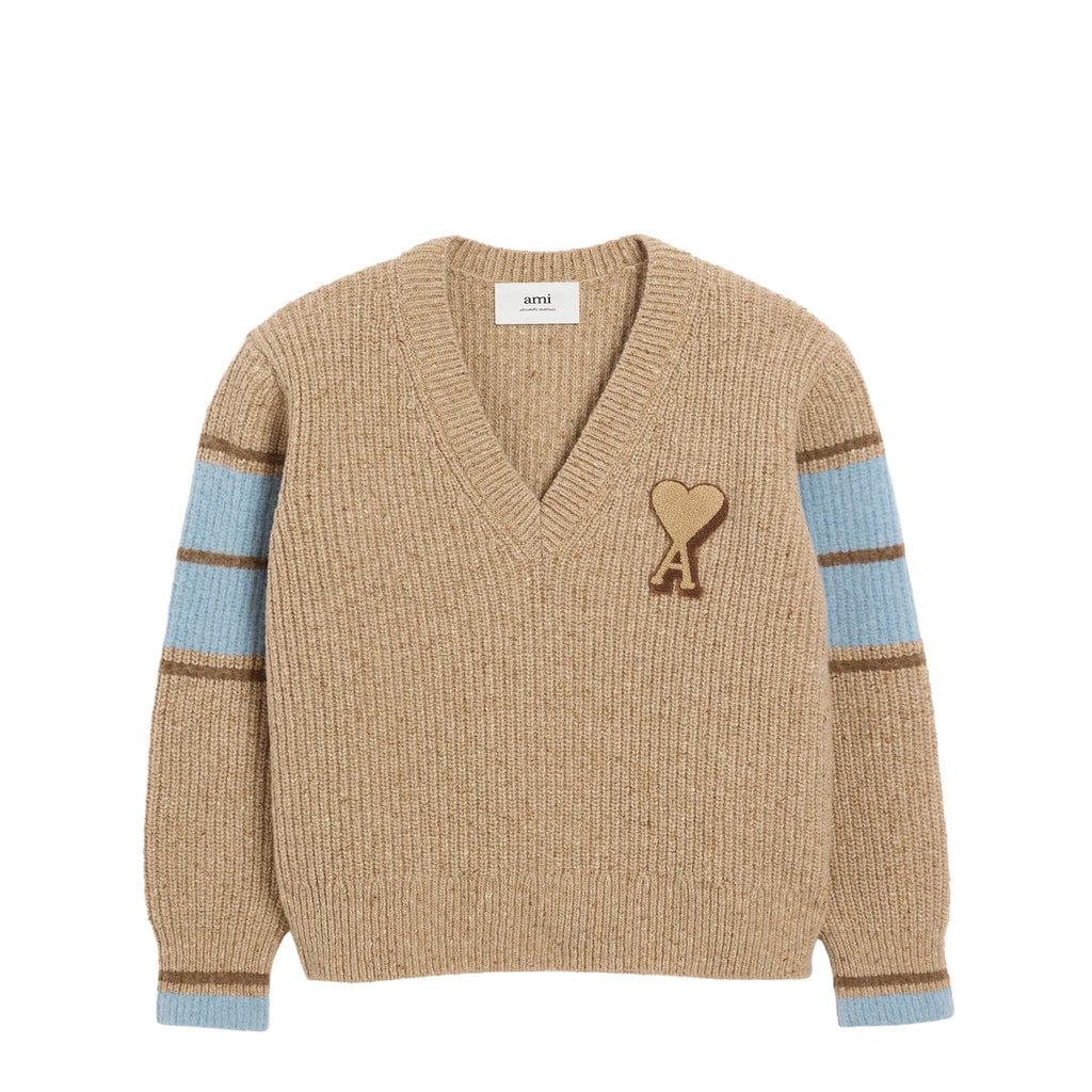 AMI PARIS✨ニット キャメル AMI Paris College Sweater | Apparel » Buy online now!