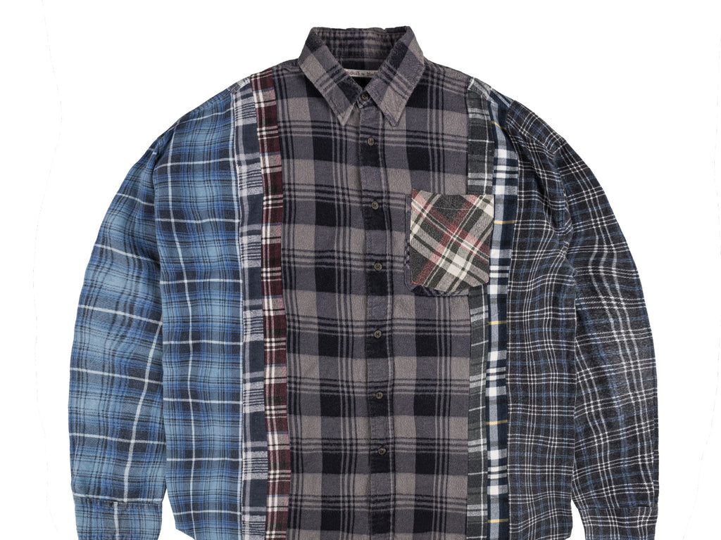 【Rebuild By Needles】 FLANNEL SHIRT -> RIBBON WIDE SHIRT Wide Flannel Ribbon Shirt | Rebuild by Needles | Nepenthes