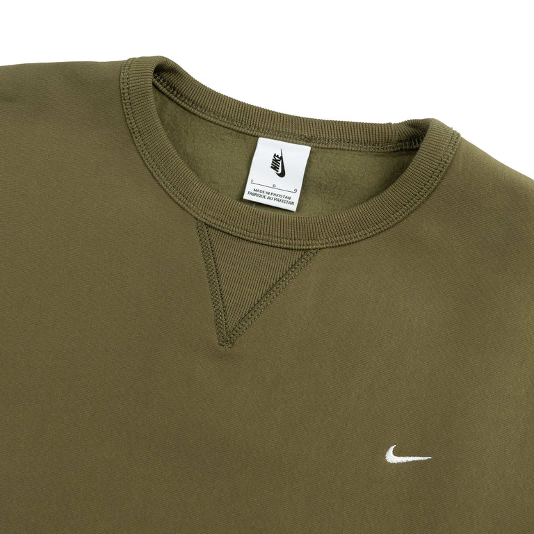 Nike	Solo Swoosh Fleece Crewneck - XXL / Medium Olive / White - 2
