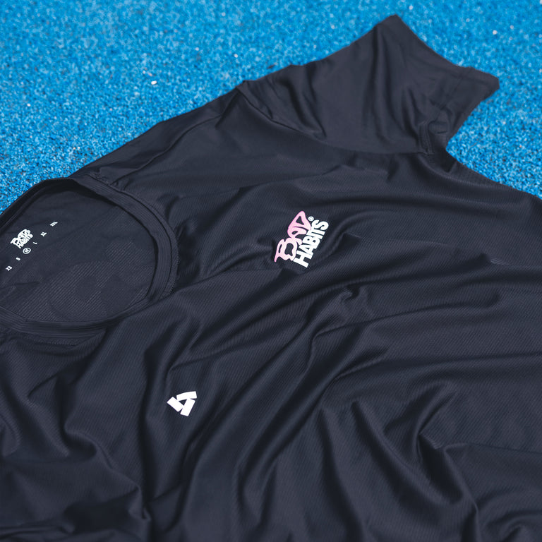 Bad Habits Running T-Shirt (Black) onfeet