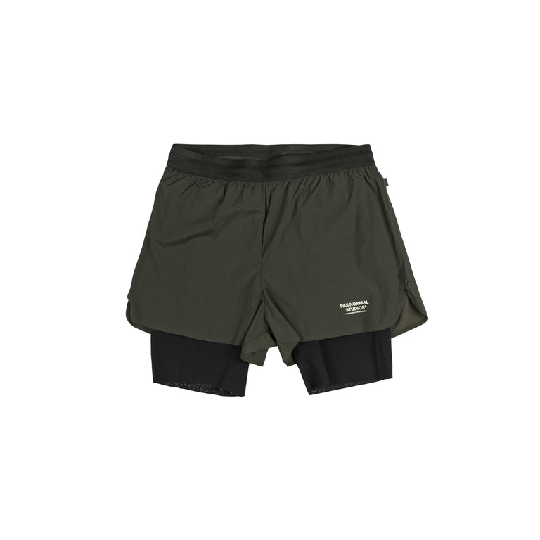 Pas Normal Studios	Balance 2-in-1 Shorts - XL / Dark Olive
