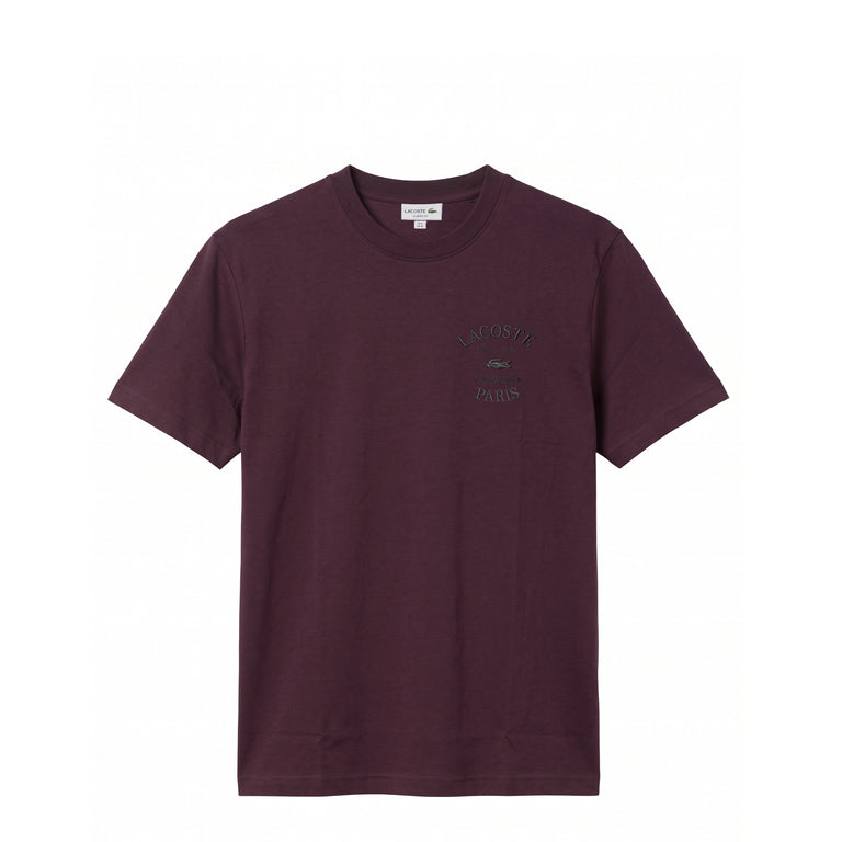 Lacoste Embroidery Accent Cotton Jersey T-Shirt - S / Chestnut Brown - 1
