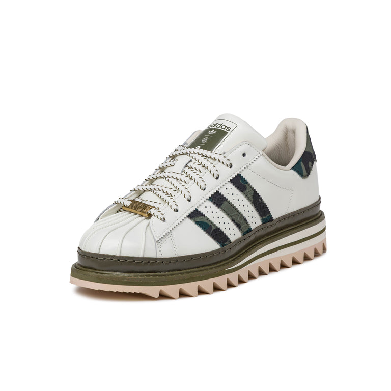 Adidas x Clot by Edison Chen x BAPE Superstar - 38 2/3 / Off White / Branch / Olive Cargo - 2