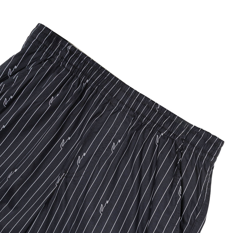 Lacoste Crocodile Print Stripe Cotton Shorts - S / Noir / Blanc - 3