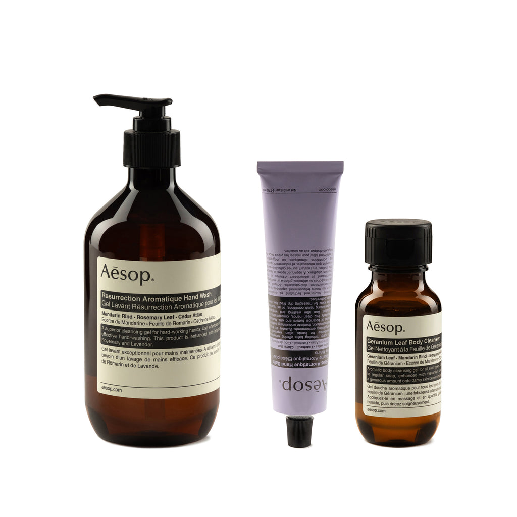 Aesop Geranium Leaf Body Care Set スクリーン2 Aesop Geranium Leaf Body Care Kit – Aesop – bluemercury