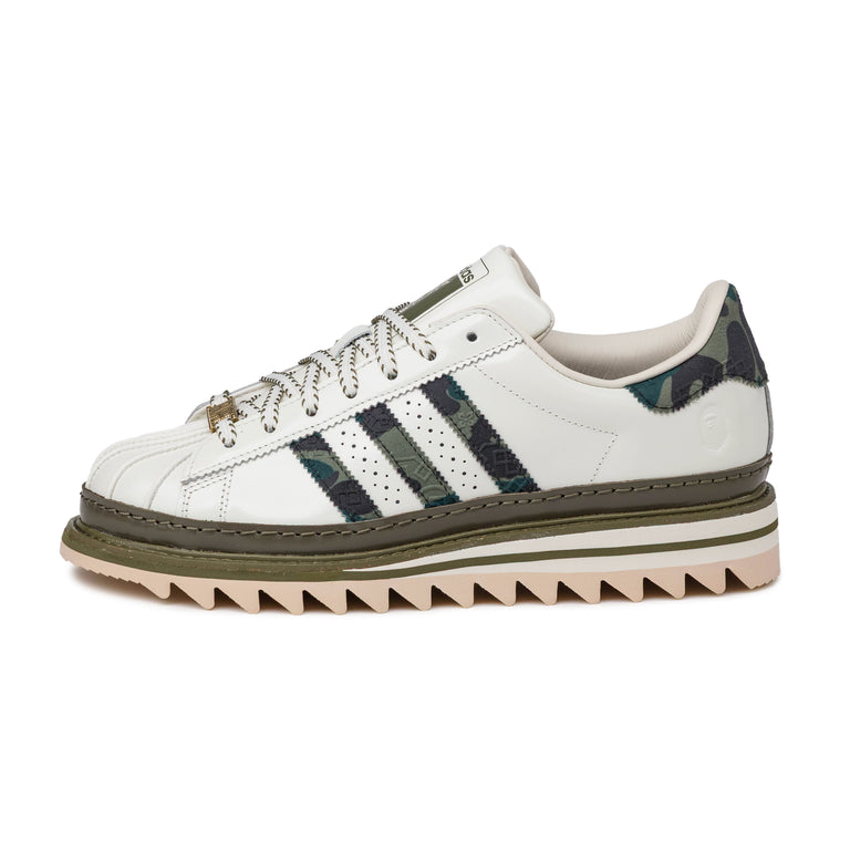 Adidas x Clot by Edison Chen x BAPE Superstar - 44 / Off White / Branch / Olive Cargo
