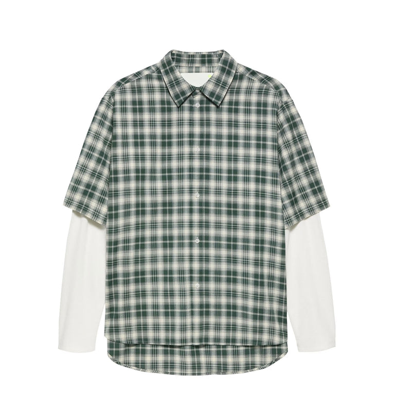 New Amsterdam Surf Association Double Layer Shirt - L / Green / White Check - 1
