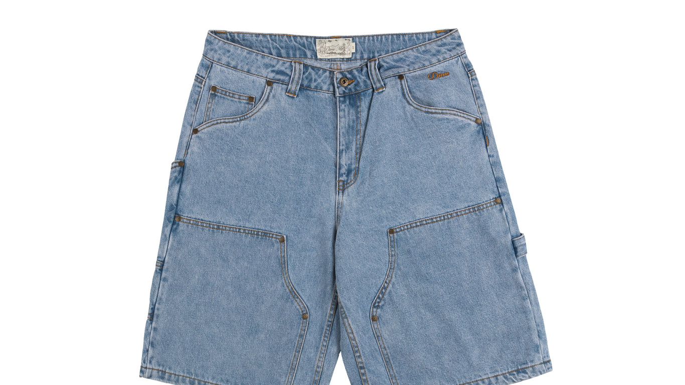 【DIME】 Carpenter Denim Shorts - Blue washed Men's shorts DIME Carpenter Denim Shorts Blue Washed | Footshop