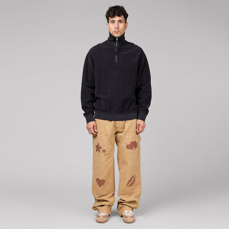C.P. Company Brushed Emerized Quarter-Zip Sweatshirt