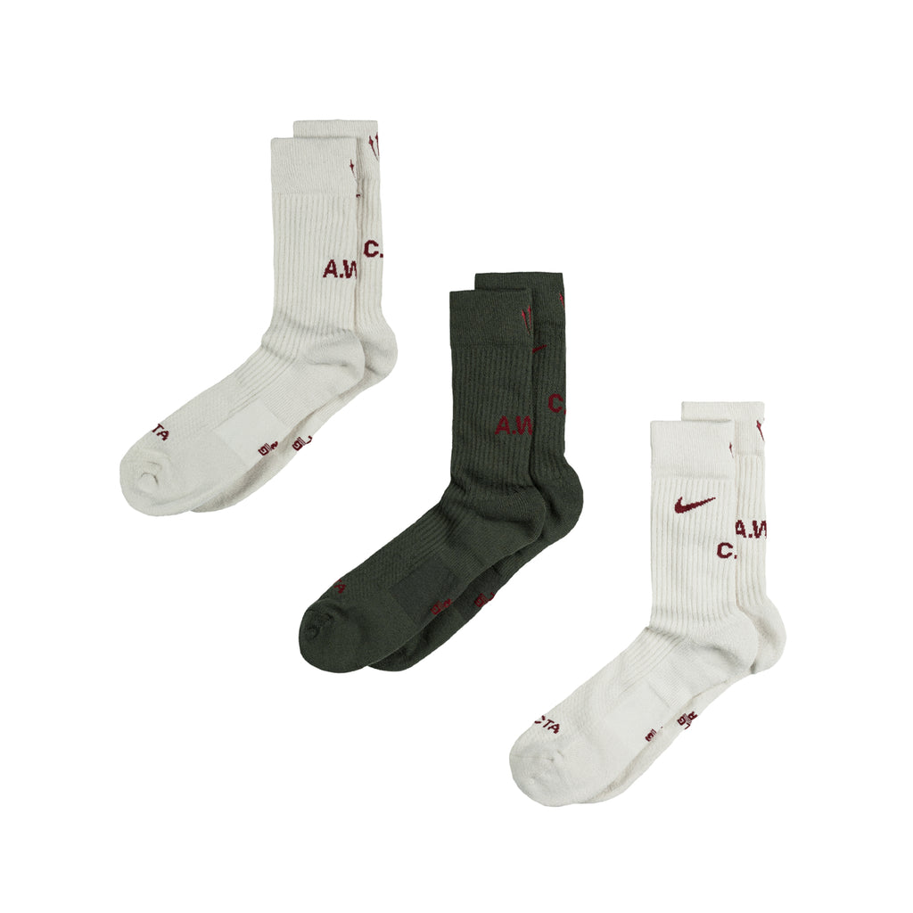 レッグウェア Nike x Drake NOCTA 3Pack Crew Socks XL Nike x DRAKE NOCTA Crew Socks White/Black 3-Pack DD9240-100