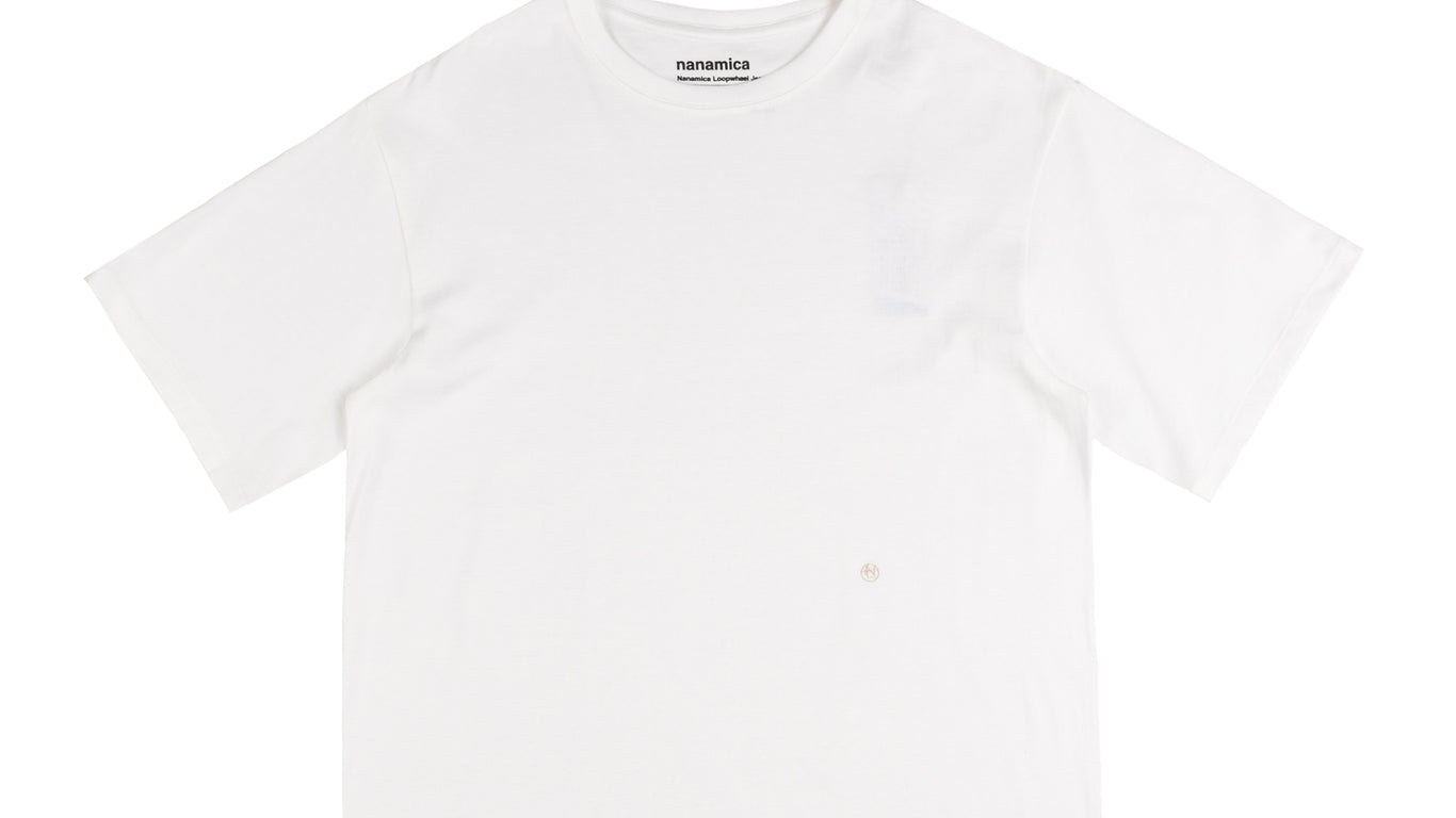 nanamica loopwheel jersey tee tシャツ white Nanamica Loopwheel COOLMAX Jersey Tee White - Made in Japan