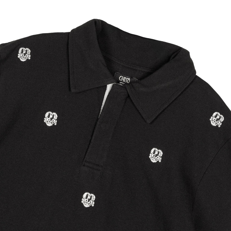 CHITO International Allover Finesse Embroidered Polo - S / Black - 2