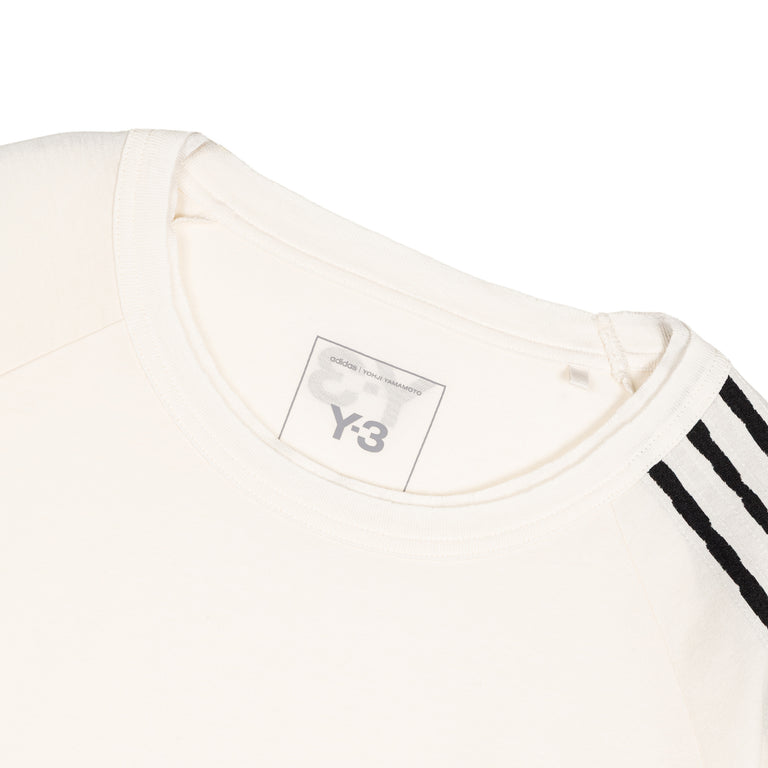Adidas Y-3 Raw Edge 3 Stripes Tee - L / Cream White - 2
