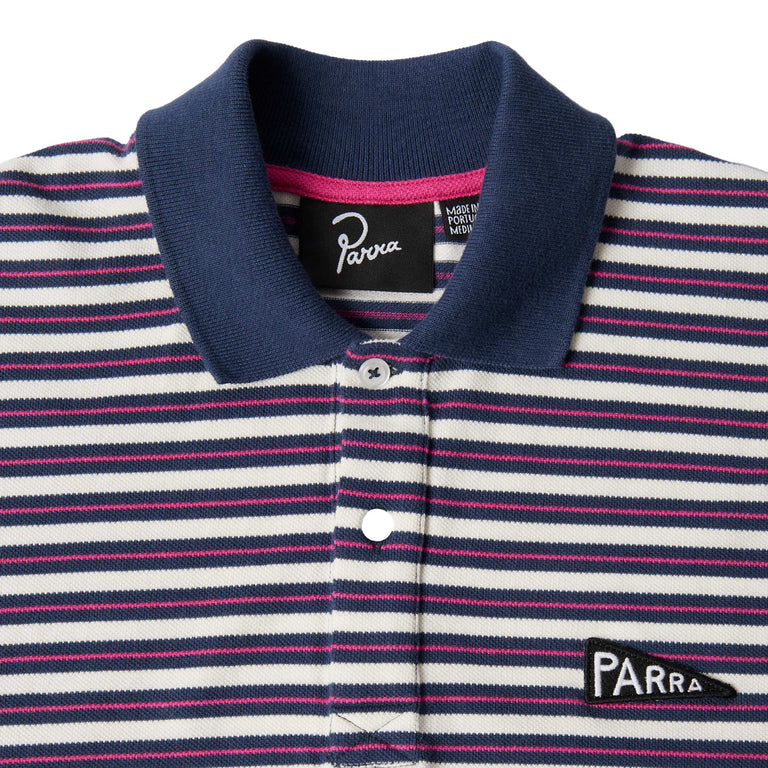 By Parra Flag Striper Polo Shirt - XXL / Purple / Pink - 3