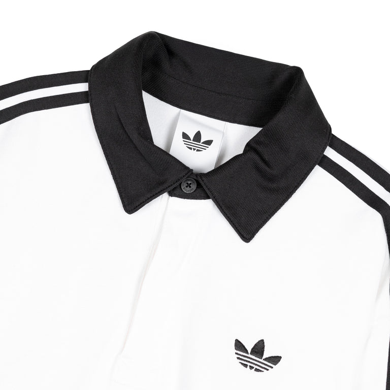 Adidas	Three Stripes Rugby Long Sleeve Polo Shirt - M / White - 2